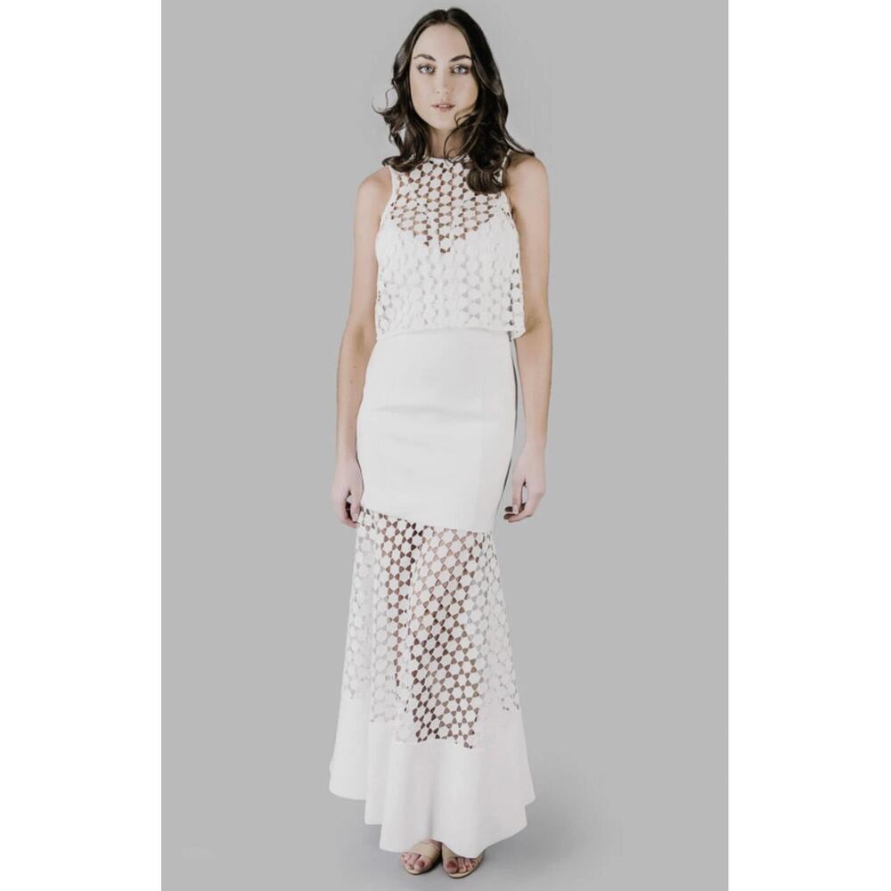 NICHOLAS Geo Lace Layered Gown Size 2US